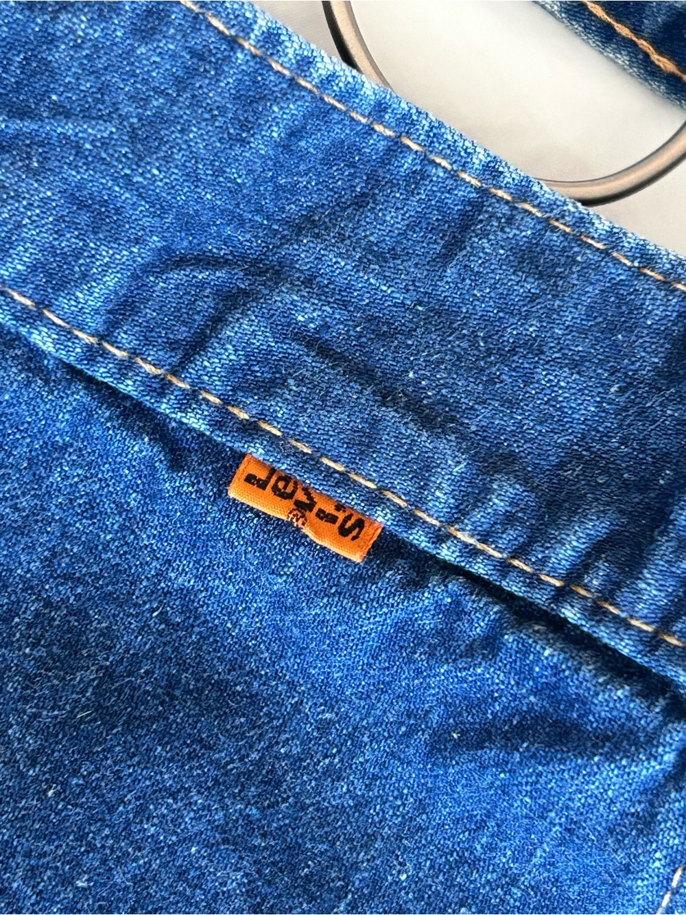 Levi’s Vintage 1970s Orange Tab Wrap A-Line Denim Midi Skirt Rare - Picture 8 of 14